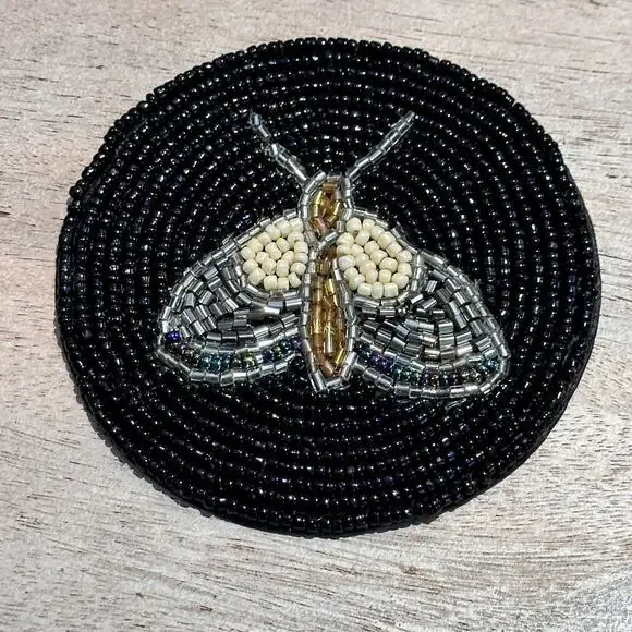 Halloween Spell Hand Crafted Beaded Coasters Skeleton Spider Moth Evil Eye New - Picture 8 of 10